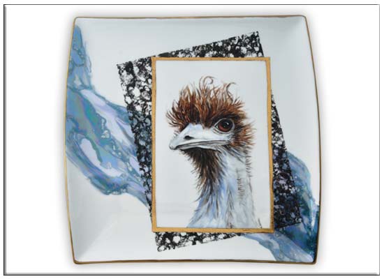 Old Man Emu Plate by Anne Blake