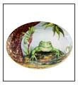 Motor-bike Frog & Kangaroo Paw plate by Anne Blake