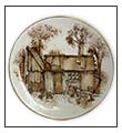 Aussie Bush Hut plate painted by Anne Blake