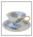 Blue Foget-me-Not cup and saucer by Anne Blake
