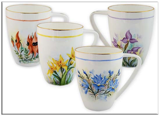 Wildflower mug set by Anne Blake