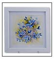 Blue Leschenaultia framed tile hand painted by Anne Blake