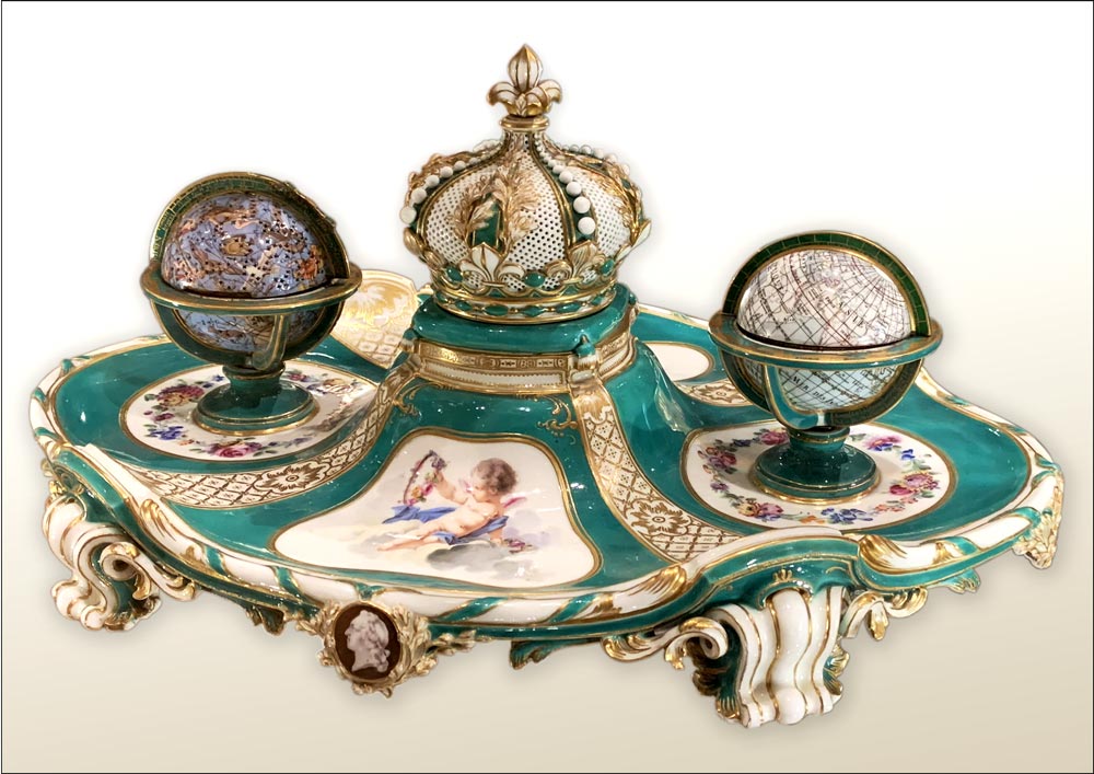 Sevres porcelain inkstand set