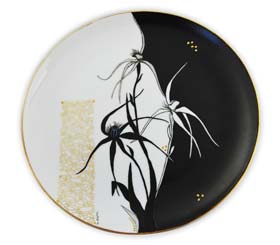 Spider Orchid plate by Anne Blake