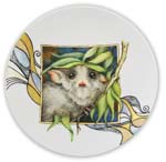 Peek-a-Boo Possum plate painted by Anne Blake