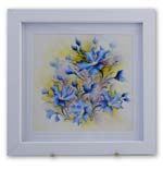 Framed tile - Blue Leschenaultia by Anne Blake