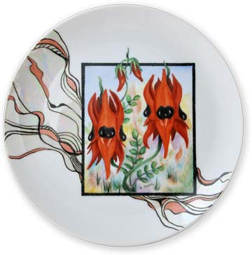 Sturt Peas painted by Anne Blake