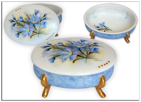 Blue Leschenaultia plate by Anne Blake