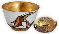 gold pieces painted by Anne Blake