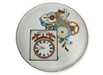 Large plate 'Don't be Alarmed' from the Behnd the Time collection painted by Anne Blake