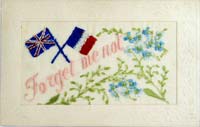 World War 1 post card featuring forget-me-nots